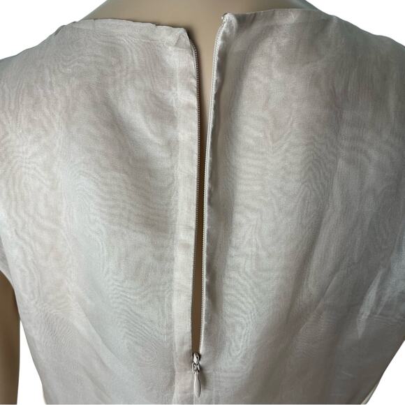 Tibi A-Line Cut-Out Pleated Sheer Cocktail Party Dress - Picture 10 of 14